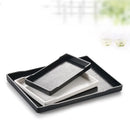 Ljojo Melamine European Rectangle Plate Set Glossy Wood Grain Finish