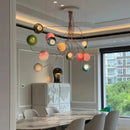 Ljojo Bubble Pendant Light Fixture Colored Glass Modern LED Dimmable Atmosphere Lighting