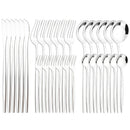 Ljojo 30-Piece Silver Stainless Steel Cutlery Set for Party Kitchen