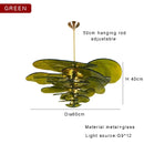 Ljojo Scandinavian Murano Green Pink Glass Chandelier - LED Art Decor for Hotel Restaurant Lobby