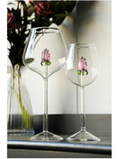 Ljojo 3D Pink Glass Rose Wine Glasses Set - Lovely Household Gift
