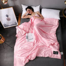Ljojo Luxury Silk Quilt Queen Comforter Ultra-Soft Spring/Summer Satin Quilted High-End