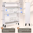 Ljojo™ Farmhouse Shoe Storage Cabinet with Drawers and Open Shelves for Entryway