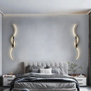 LED Wall Sconce Long Strip Modern Black Remote Control Lighting for Living Room Bedroom by Ljojo