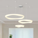 Modern Chandelier Smart LED Ceiling Lights | Creative White Ring for Living Room by Ljojo