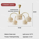 Chandelier Cream Resin Flower Bud LED Lamp - American Retro Rustic Copper - Ljojo
