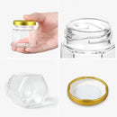 Ljojo Mini Glass Honey Jar with Wood Dipper and Bee Pendants