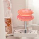 Ljojo Macaron Glass Table Lamp Trichromatic Dimming for Living Room, Bedroom Atmosphere