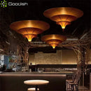 Ljojo Hand-Knitted LED Pendant Light Medieval Bauhaus Umbralate Plated Chandelier