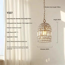 French Vintage Gold Crystal Pendant Light for Living Dining Room - Ljojo