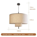 Ljojo Nordic Wabi Sabi Linen Fabric Pendant Lamp LED Ceiling Chandelier Home Decor Lighting