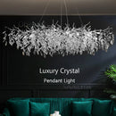 Luxury Modern Crystal Ceiling Chandelier | Silvery Hanging Light for Dining Living Room by Ljojo