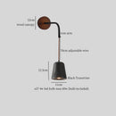 Ljojo Mid Century Modern LED Wall Light - Black Travertine Folding Bedside Lamp