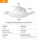 LED Ceiling Fan Light with Invisible Telescopic Blades: Remote Control, Dimmable - Ljojo