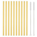 Ljojo 12Pcs Glass Straw Set: Reusable Straws 8'' Long with Cleaning Brush
