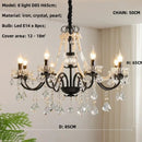 American Black Crystal Chandelier | European Art Decor Ceiling Light by Ljojo