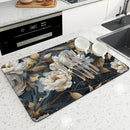 Ljojo 3D Plants Kitchen Mat: Absorbent, Antiskid, Quick Dry, Draining, Tableware Mat