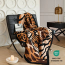 Ljojo Leopard Print Knit Throw Blanket - Ultra Soft Micro Plush - 51"x63"