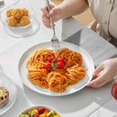 Ljojo LEXI Ceramic Plate Set - White Black Rim Dinnerware, 4/6 PCS Variants