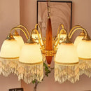 SANDYHA Modern LED Pendant Lights with Copper Tassel - Stylish Nordic Retro Chandeliers by Ljojo