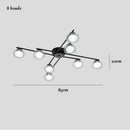 Ljojo Modern Black LED Chandelier Ceiling Light Fixture for Home Decor Living Room Dining