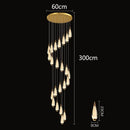 Ljojo LED Staircase Chandeliers: Modern Home Decor Pendant Light for Living Room