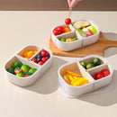 Ljojo 3 Grids Detachable Plastic Lunch Box, Microwave Safe Bento Container