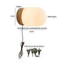 Ljojo LED Glass Wall Lights: Nordic White Bedside Sconce with Switch