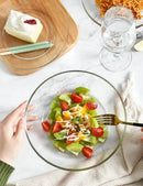 Ljojo 10" Tempered Glass Microwave Plate - Heat-Resistant Fruit Salad Dish