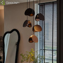 Industrial Minimalist Art Walnut Wood Clip LED Pendant Lights Chandelier for Home Decoration by Ljojo