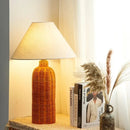 Retro LED Wicker Ratten Floor Lamp - Small Hammer Cap Shape Chandelier for Home Decoration by Ljojo