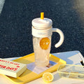 Ljojo 1100ML Large Capacity Straw Cup - Portable Leak-proof Water Bottle with Handle