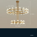 Ljojo Luxury Gold Chandeliers for Living Room in America with Glass Crystals and LED Lighting