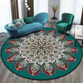 Ethnic Mandala Round Carpet for Living Room Decor by Ljojo