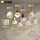Japanese Style Terrazzo LED Pendant Light - Modern Hanging Lamp for Dining Room by Ljojo