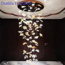 Ljojo Luxury Maple Leaf Crystal Chandelier Elegant Hotel Villa Lobby Art Decor Lighting