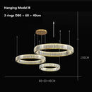 Ljojo Luxury Crystal Chandelier Pendant Light Gold Chrome Finish Modern Living Room Lighting