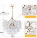 Transparent Glass Chandelier Luxury Suspension Pendant Lamp with E14 Light Bulb by Ljojo