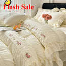 Korean Princess Style Lace Ruffles Wedding Bedding Set by Ljojo