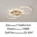 Ljojo Modern LED Ceiling Chandelier Lighting White Black Gold Indoor Pendant Lamp Study Room