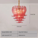 Ljojo Luxurious Pink Glass Chandelier for Living Room, Bedroom, and Dining Room