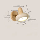 Ljojo LED Wall Sconce Yellow Travertine Pull Chain Switch, Mid Century Modern Style