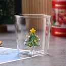 Ljojo 3D Christmas Theme Glass Mug Cup - 300ml - Creative Gift for Girls, Kids, Lovers