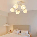 French Cream Style Linglan Flower Chandelier | American Retro Living Room Ceiling Light - Ljojo