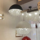 LED Crystal Half Round Raindrops Pendant Light Chandelier for Bedroom by Ljojo