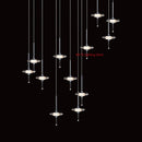 Ljojo Meteor Water Droplet Crystal Chandelier LED Hanging Lamps for High House Staircase
