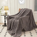 Ljojo Luxe Fleece Blanket: Ultra-Soft Plush Bed Couch Throw Cozy Flannel Air-Conditioning Blanket