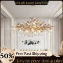 Ljojo Luxe Crystal Chandelier - Modern All-Copper Tree Lamp