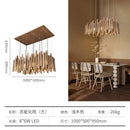 Modern Minimalist LED Hanging Chandelier Wabi-sabi Wooden Pendant Light by Ljojo