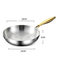 Ljojo 316 Stainless Steel Nonstick Frying Pan Wok for Gas Stove Induction